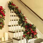 Load image into Gallery viewer, Clovi Brad Schmidt Winter Holly &amp; Berries Christmas Garland, 6’, LED Lights
