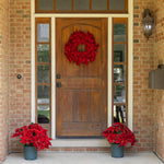 Load image into Gallery viewer, Clovi Brad Schmidt Everglow Poinsettia Wreath, Christmas, 26”, 160 Lights
