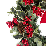 Load image into Gallery viewer, Clovi Brad Schmidt Winter Holly &amp; Berries Christmas Wreath, 26”, LED Lights
