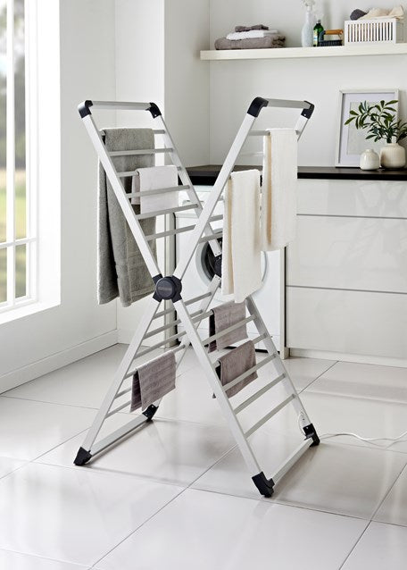 Tors & Olsson X-Frame Heater Drying Rack - Energy Efficient Laundry Solution with 38 ft of Drying Space