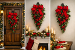 Load image into Gallery viewer, 28" Cordless Winter Holly &amp; Berries Teardrop Sconce
